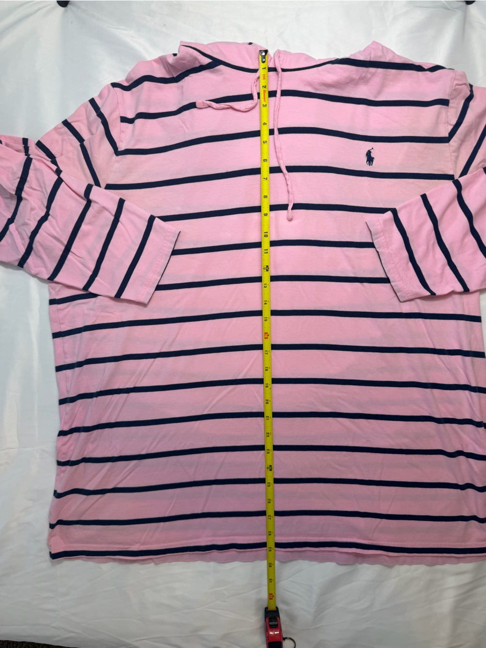 2XLT Ralph Lauren Pink & Navy Striped Hoodie